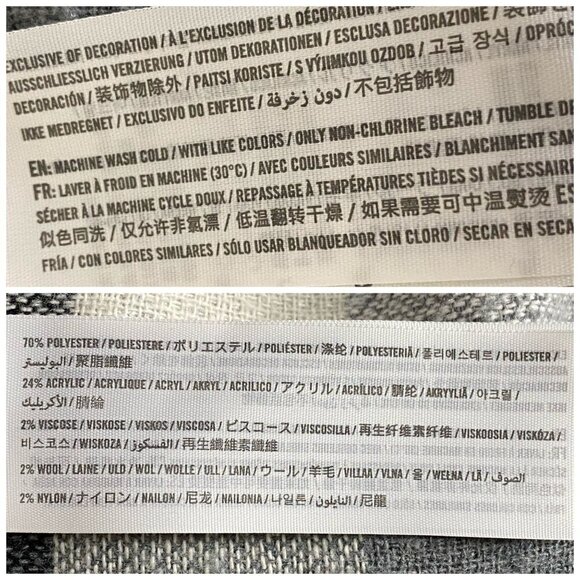 Abercrombie & Fitch Sweater Gray Plaid Wool-blend Trendy Fuzzy Women's Sz Sm - Picture 8 of 10